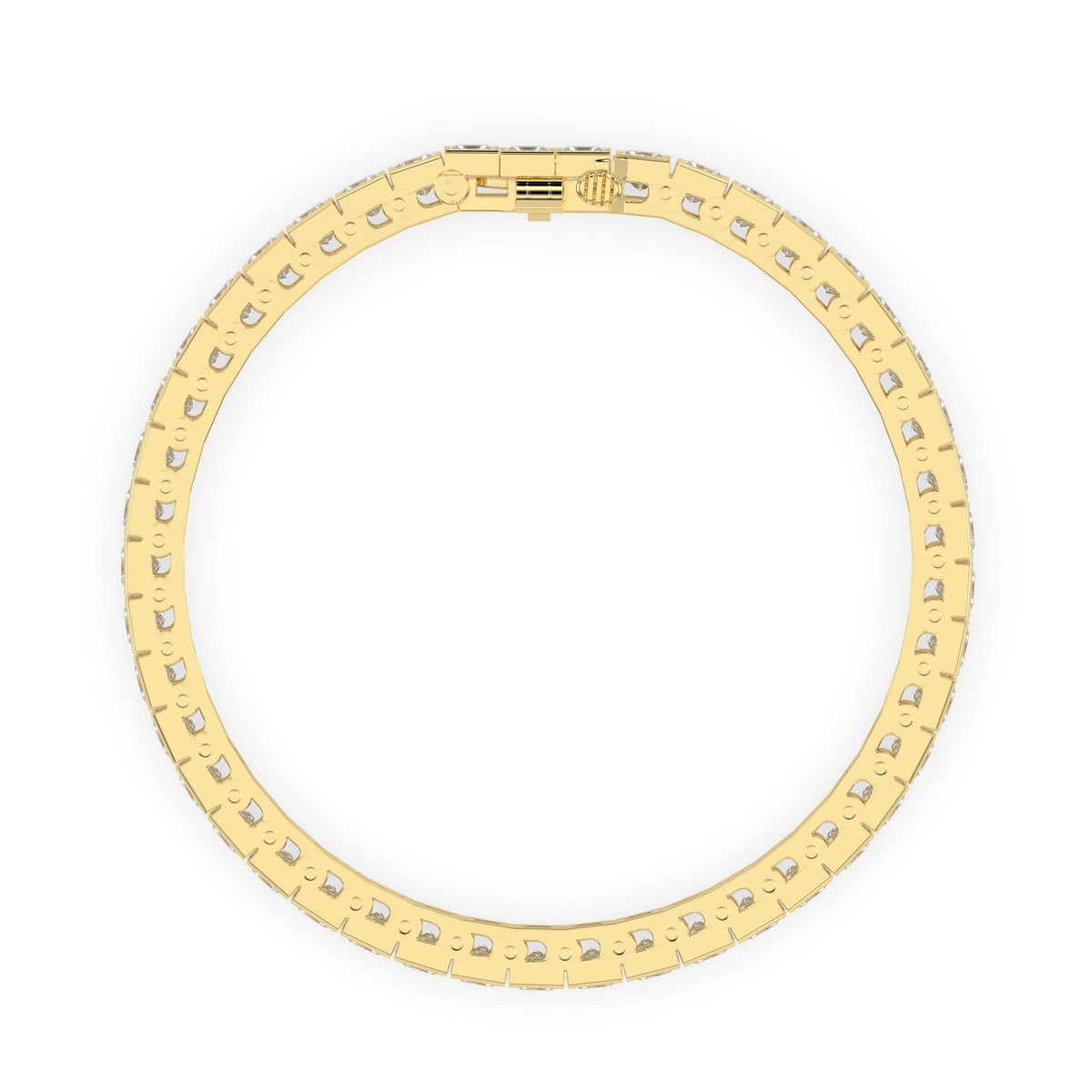 18 CTW Half Bezel Princess Cut Lab Grown Diamond Tennis Bracelet - View 5