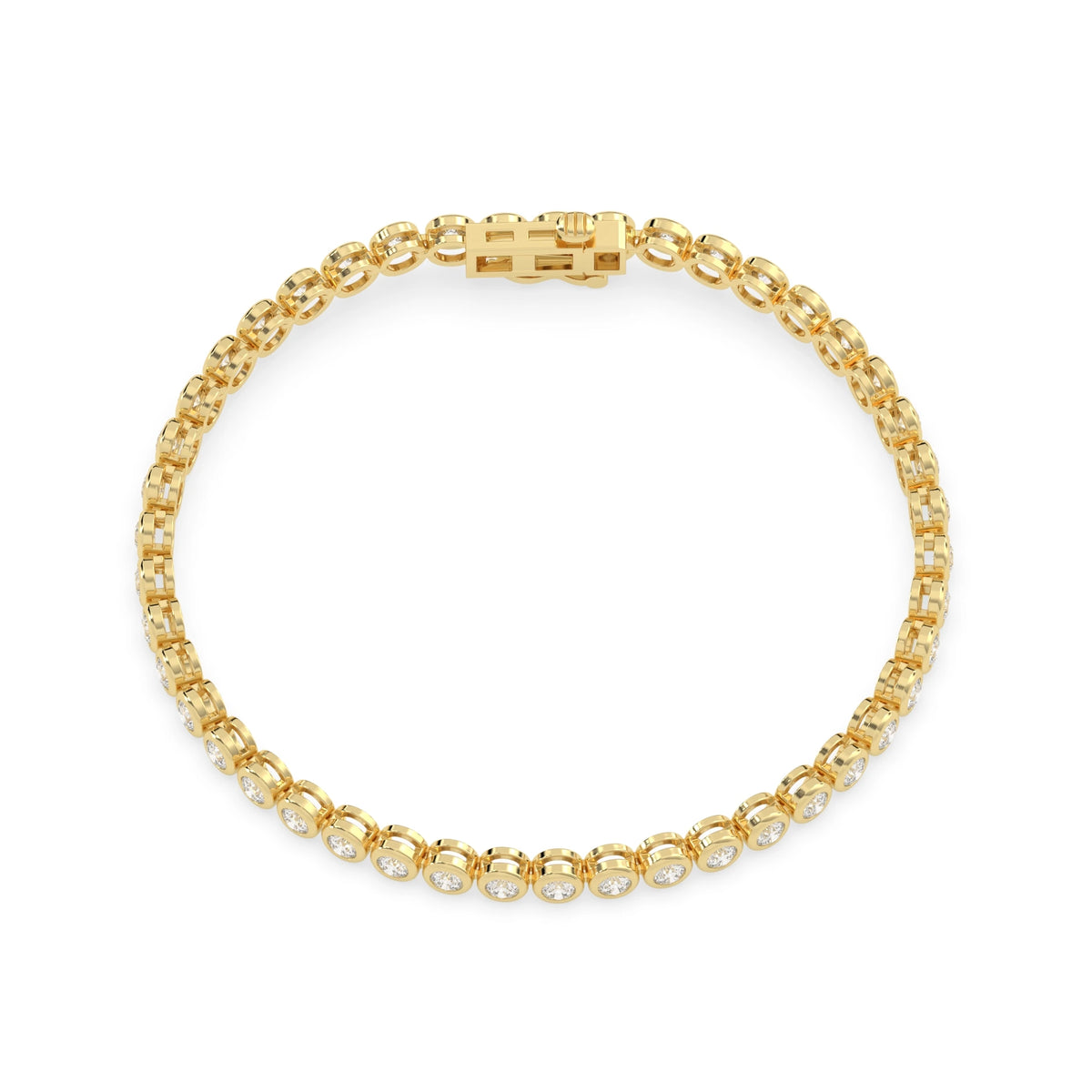 3 CTW Modern Bezel-Set Round Lab Grown Diamond Tennis Bracelet - View 5