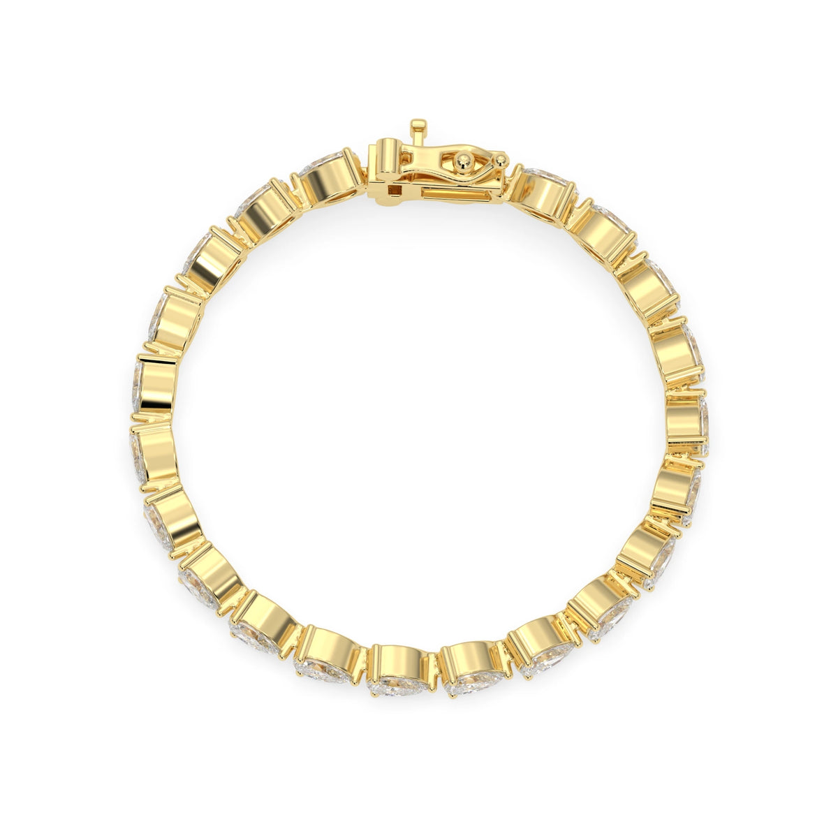 4 CTW Prong-Set Pear Cut Lab Grown Diamond Tennis Bracelet - View 5