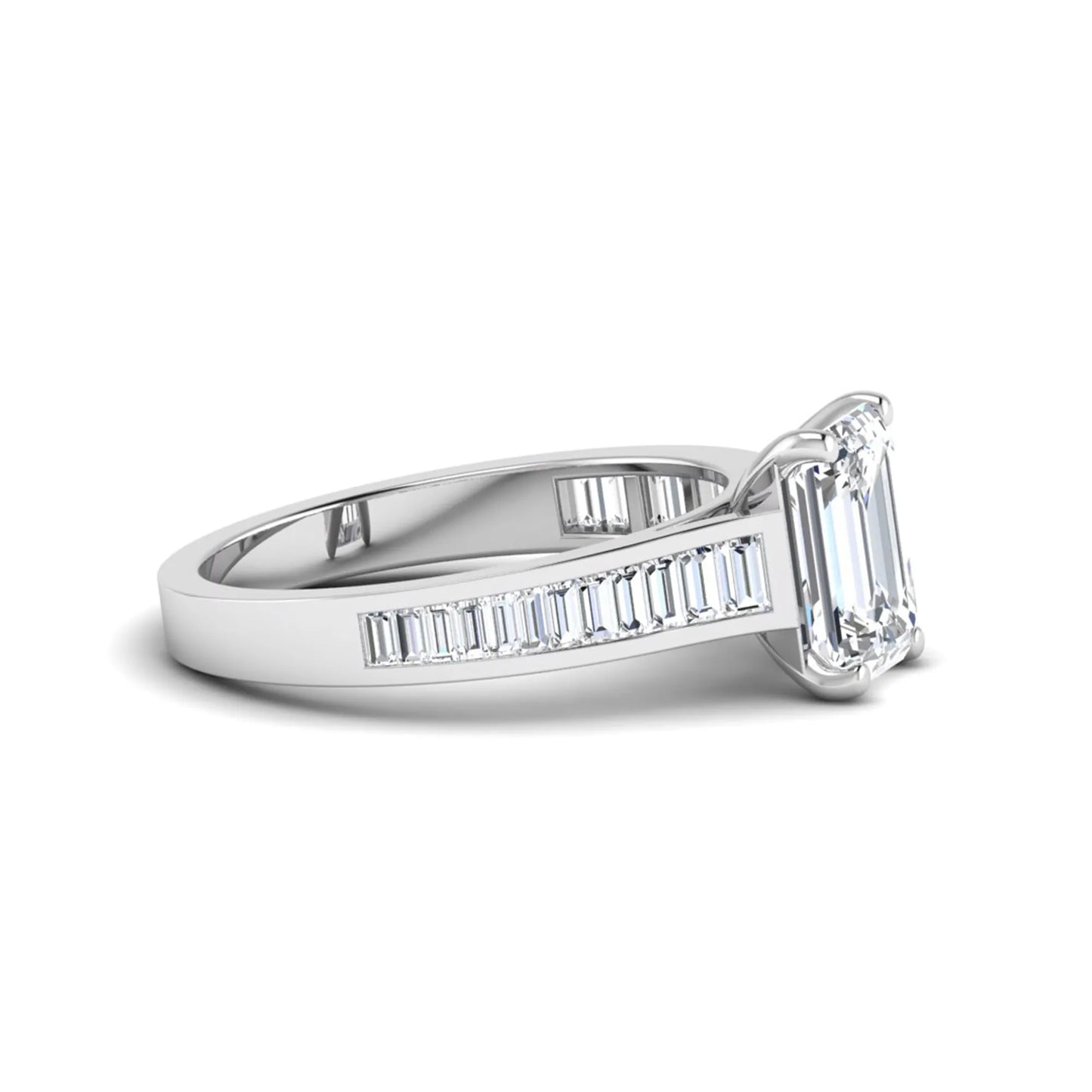 Princess Cluster Prong Set Lab Grown Diamond Engagement Ring