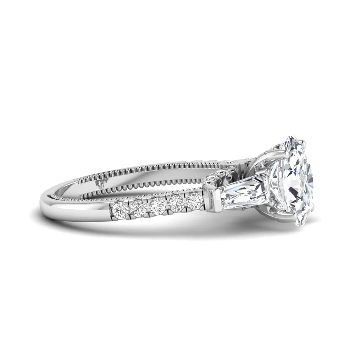 Princess Cluster Prong Set Lab Grown Diamond Engagement Ring