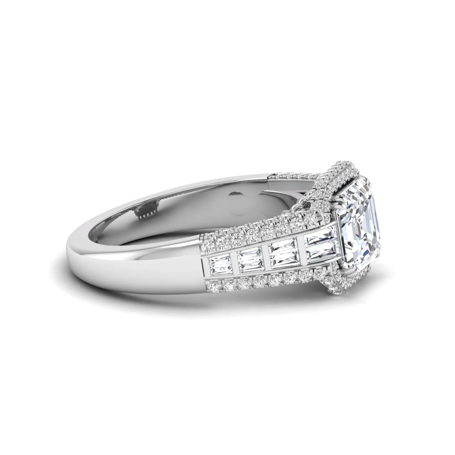 Princess Cluster Prong Set Lab Grown Diamond Engagement Ring