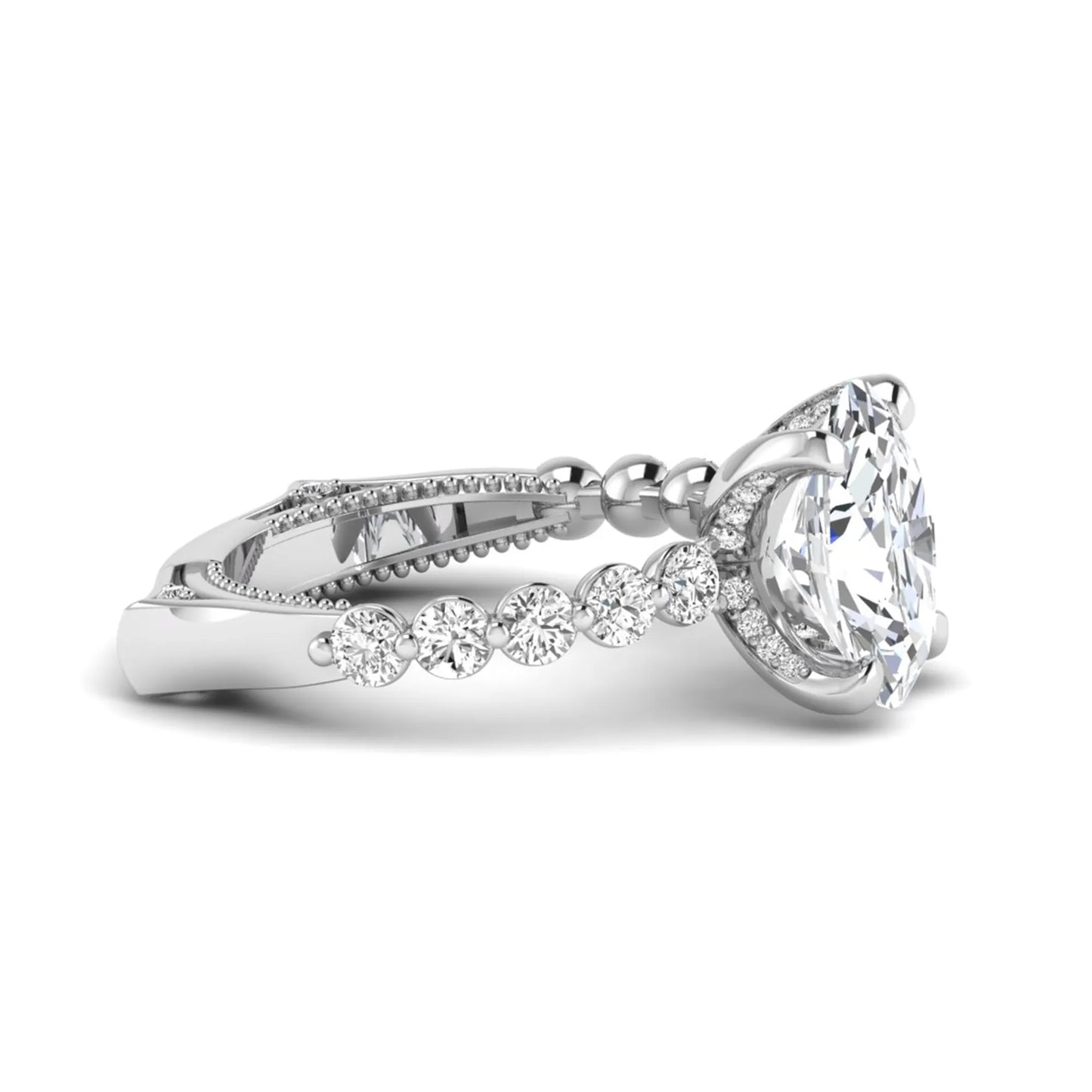 Princess Cluster Prong Set Lab Grown Diamond Engagement Ring
