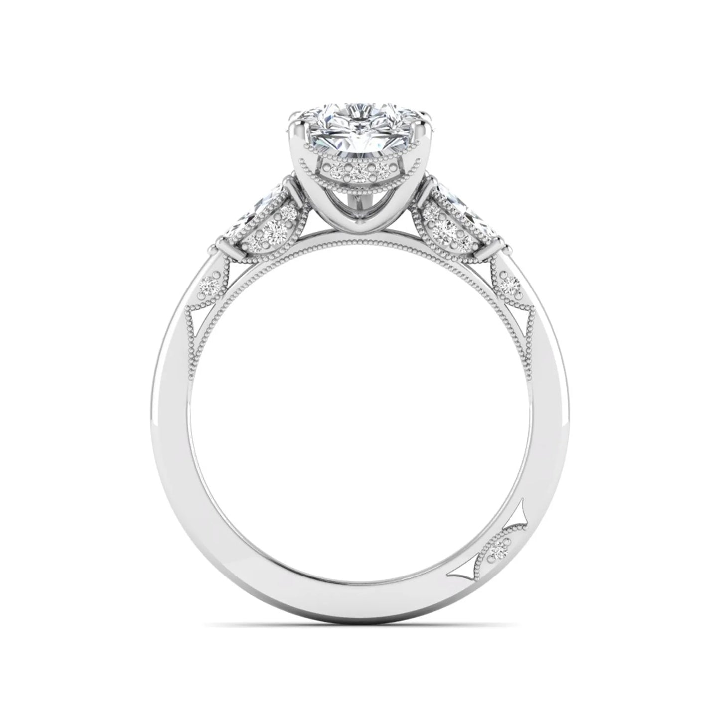 Princess Cluster Prong Set Lab Grown Diamond Engagement Ring