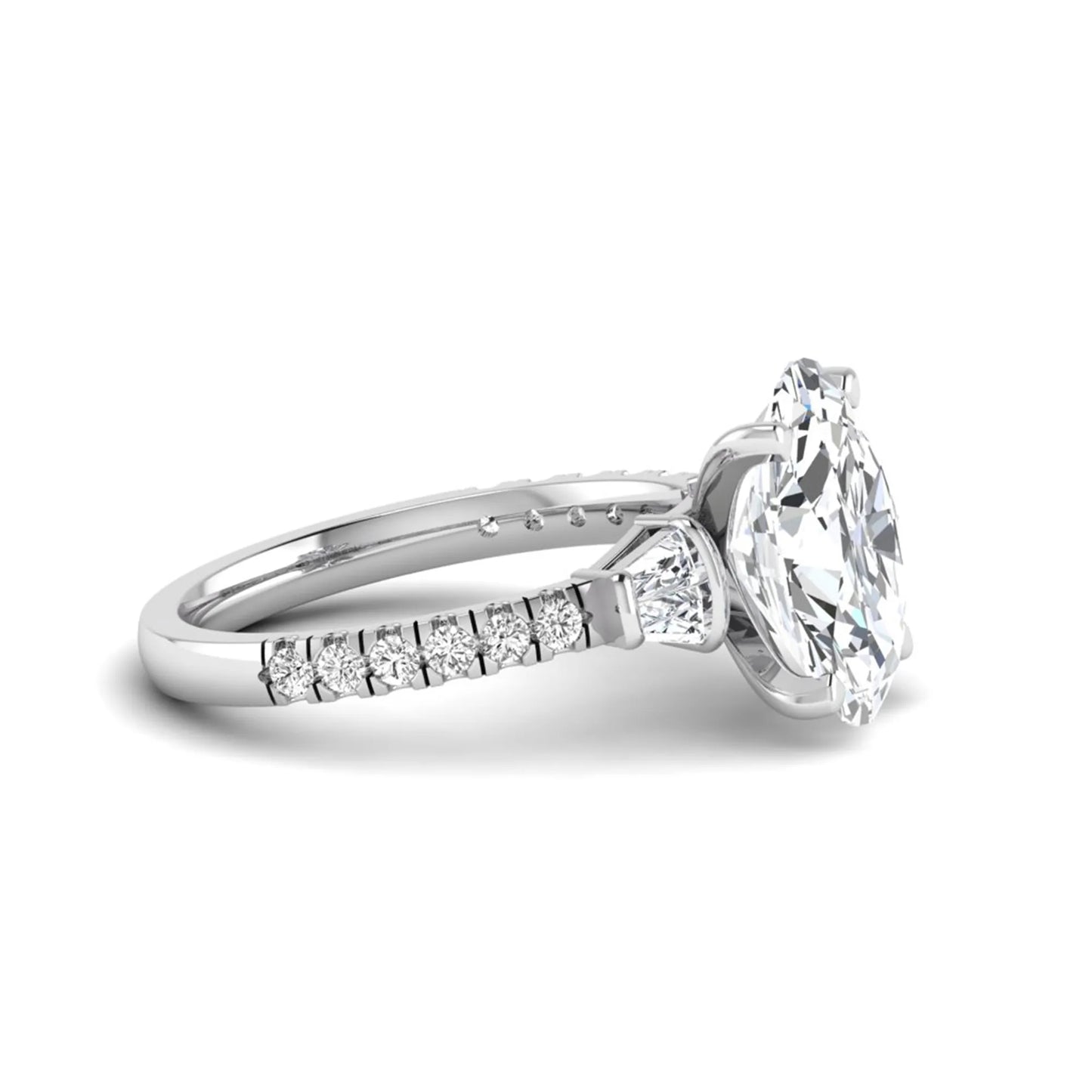 Princess Cluster Prong Set Lab Grown Diamond Engagement Ring
