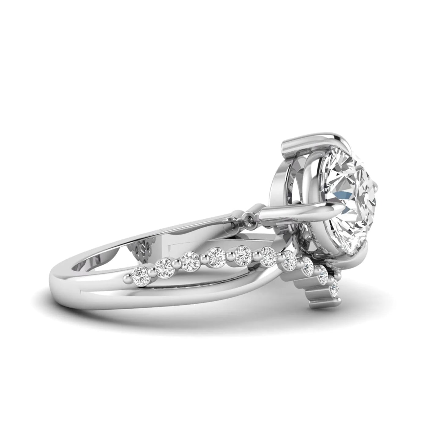 Princess Cluster Prong Set Lab Grown Diamond Engagement Ring