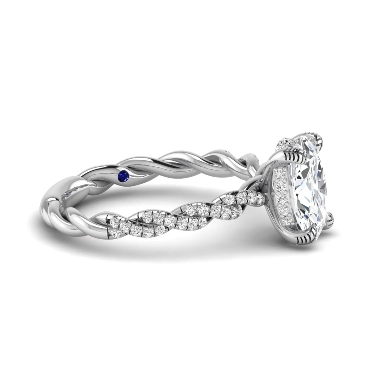 Princess Cluster Prong Set Lab Grown Diamond Engagement Ring