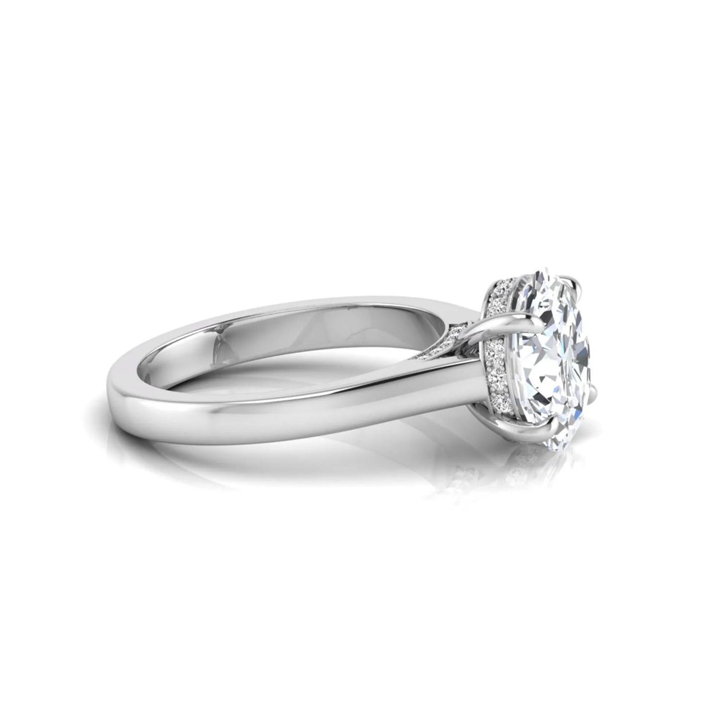 Princess Cluster Prong Set Lab Grown Diamond Engagement Ring