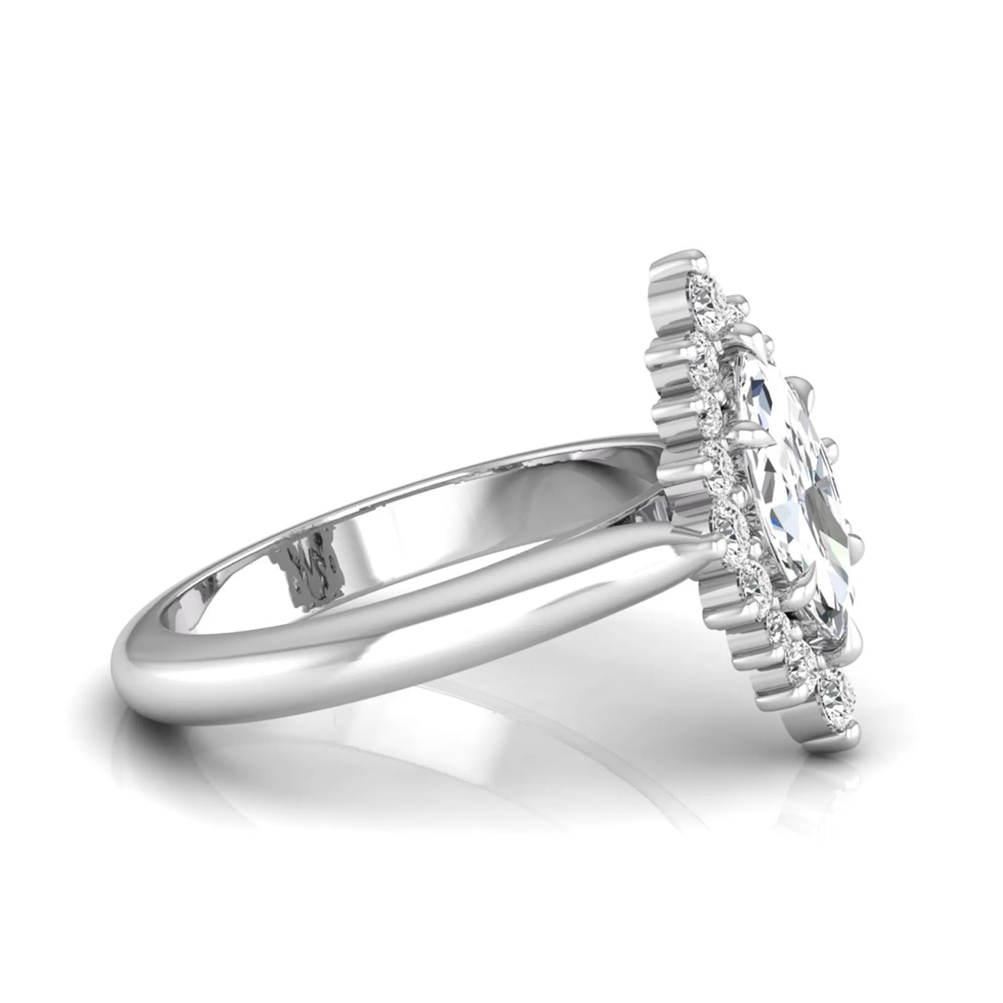Princess Cluster Prong Set Lab Grown Diamond Engagement Ring
