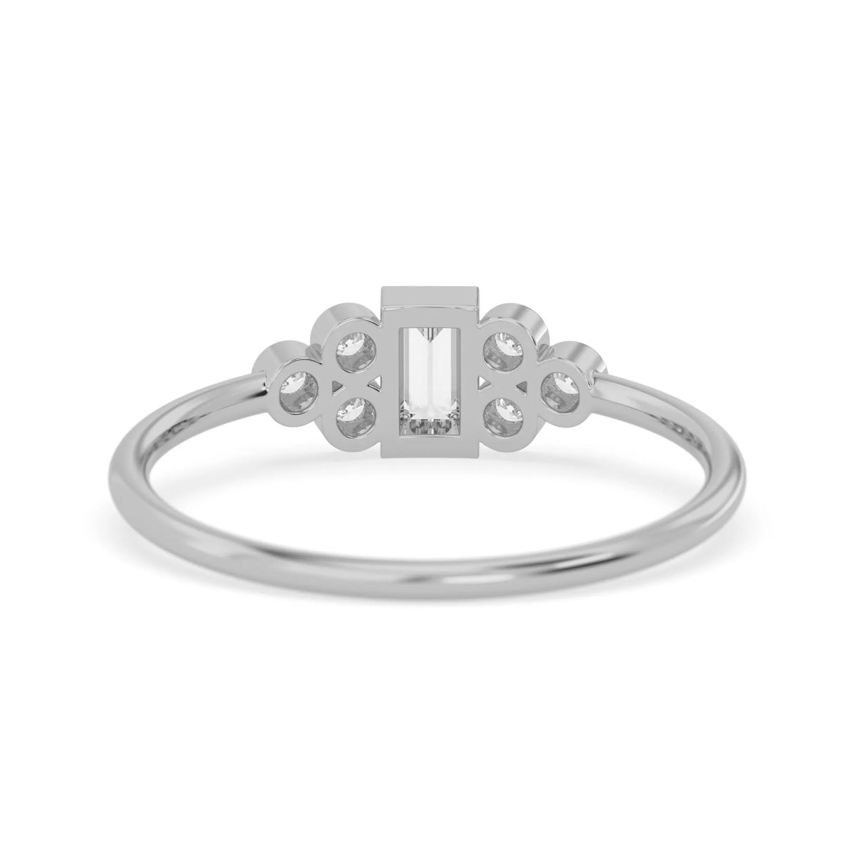 white-gold ring with a unique design on a white background
