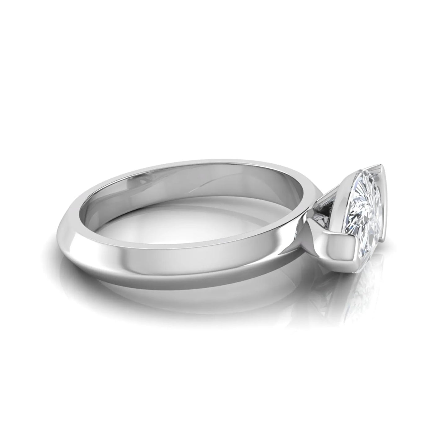 IGI certified 3 carat pear cut lab grown diamond solitaire engagement ring in white gold