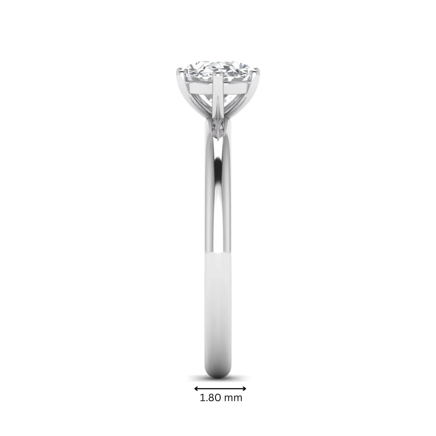 Oval cut solitaire lab grown diamond engagement ring featuring a 1.21 carat IGI certified oval cut center diamond in white gold.