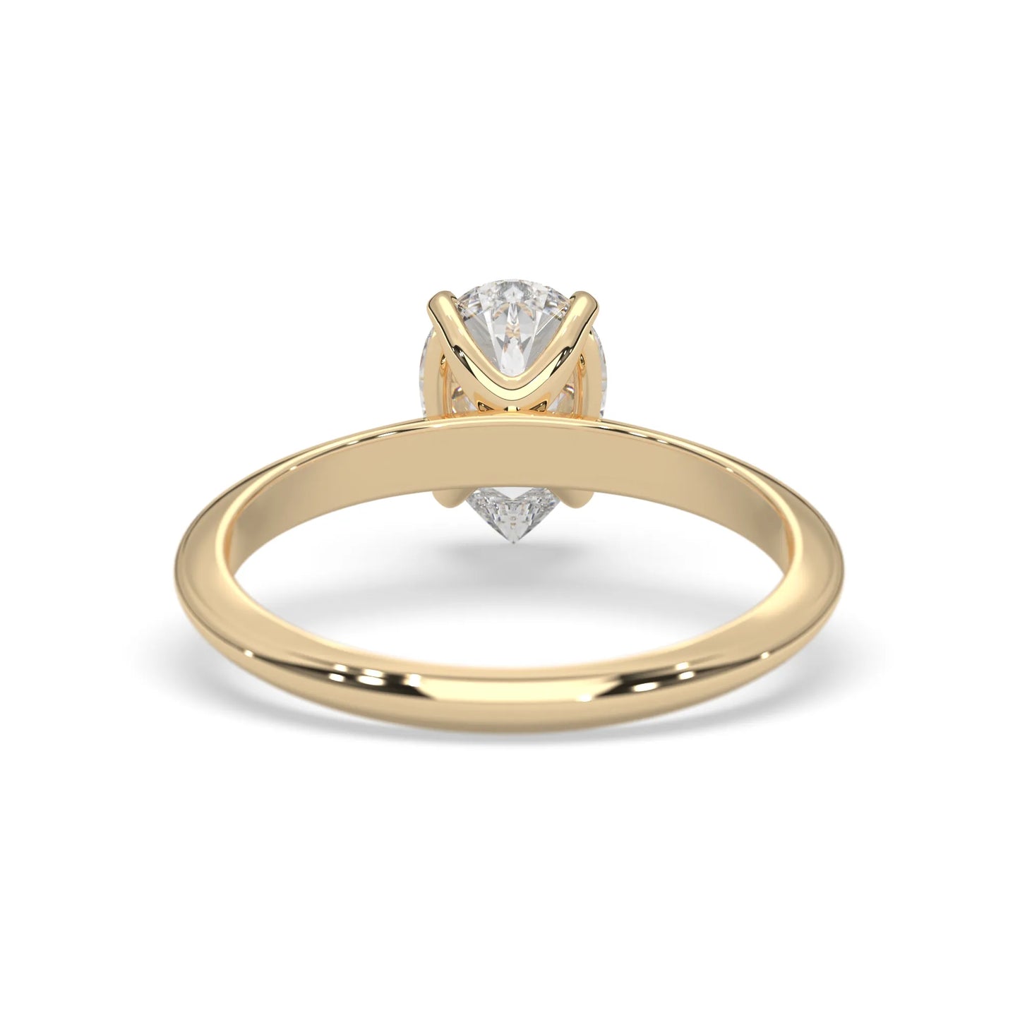 yellow-Gold ring with a diamond on a white background