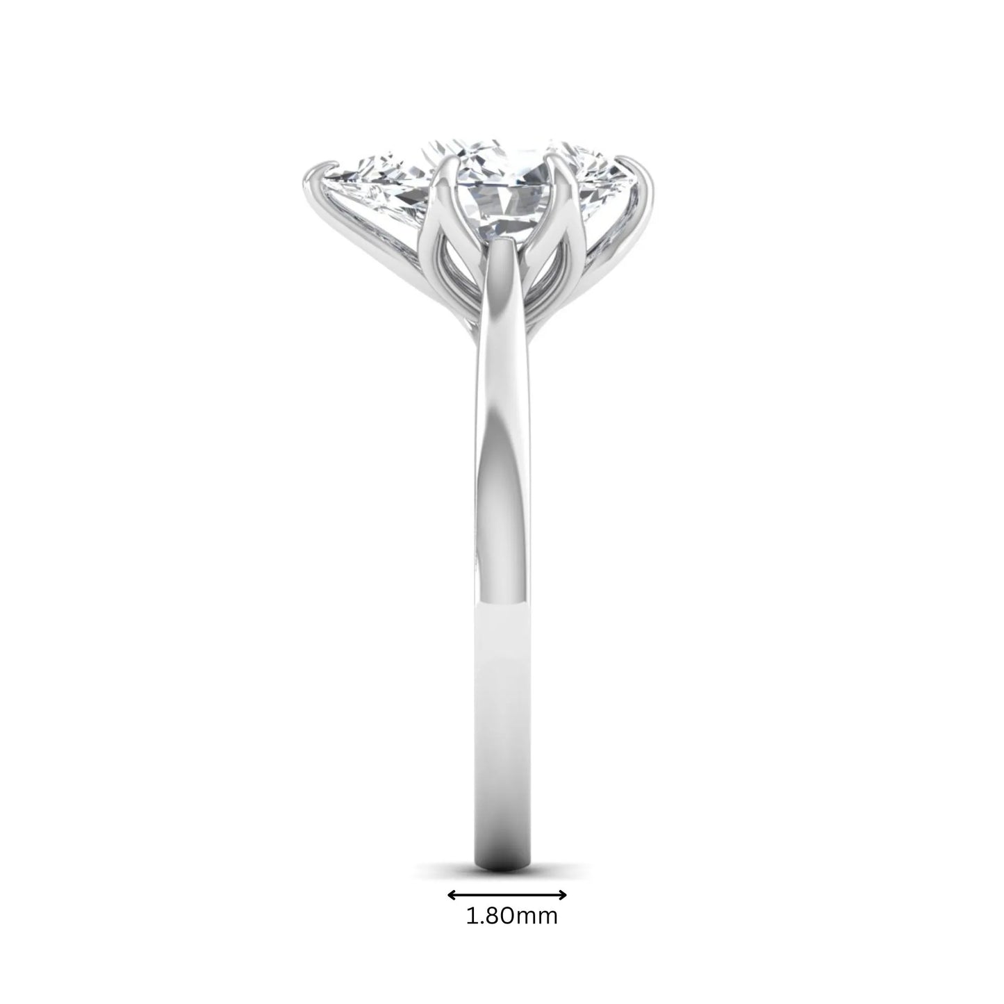 IGI Certified 3.00 carat pear cut lab grown diamond solitaire engagement ring in white gold.