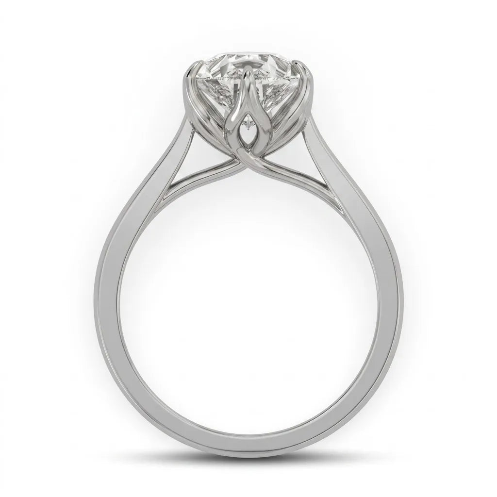 IGI Certified 3.00 carat pear cut lab grown diamond solitaire engagement ring in white gold.