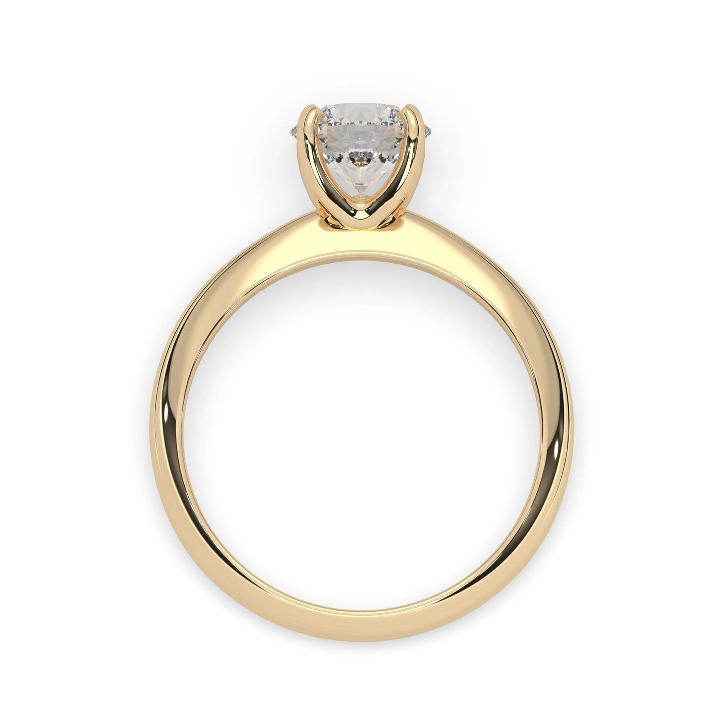 yellow-Gold ring with a diamond on a white background