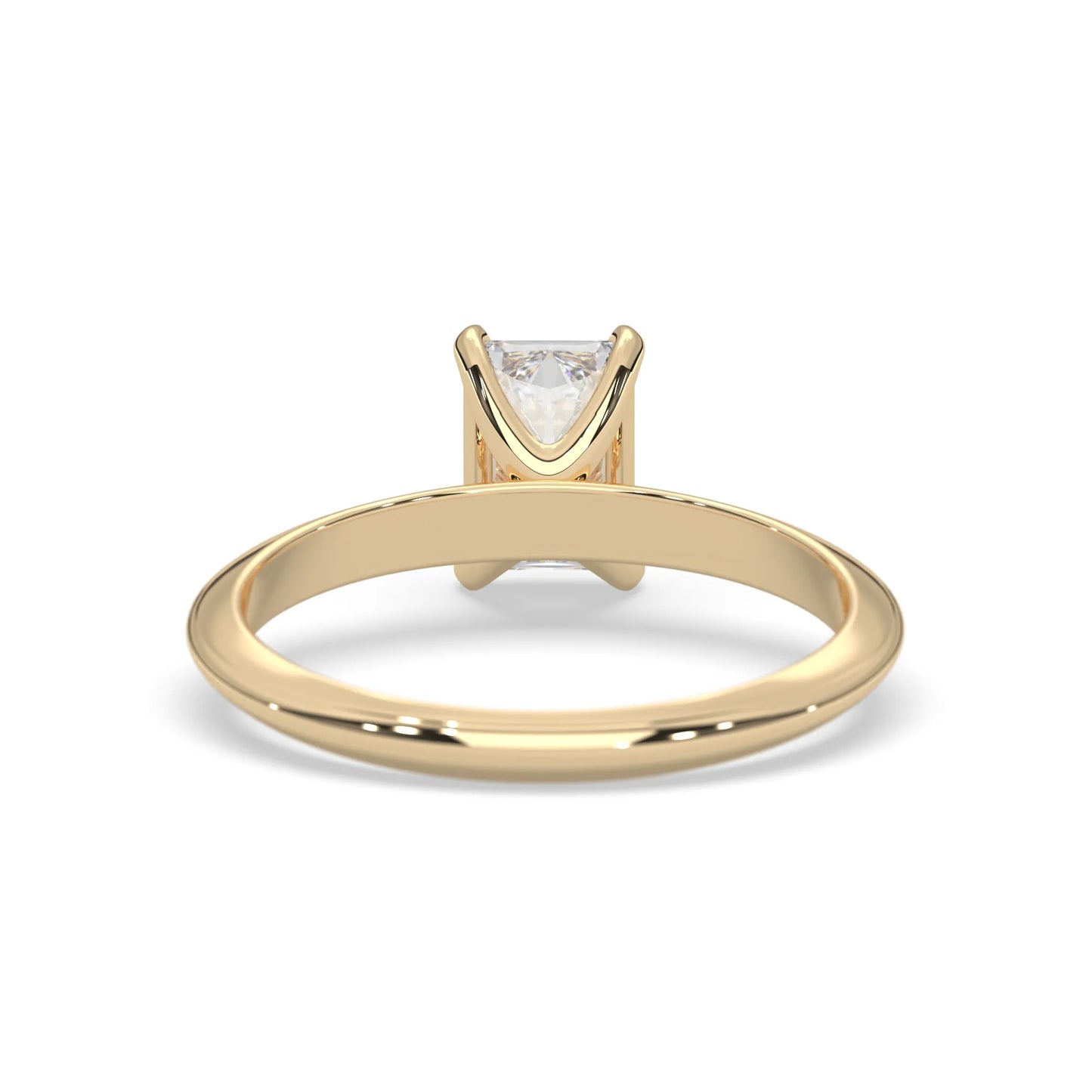 yellow-Gold ring with a diamond on a white background