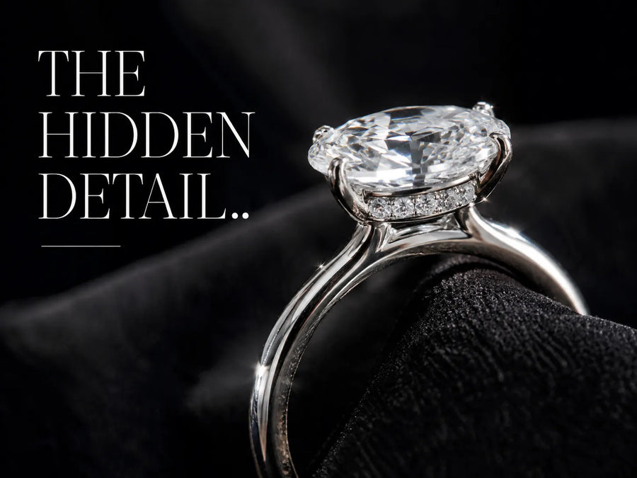 hidden halo lab grown diamond engagement ring