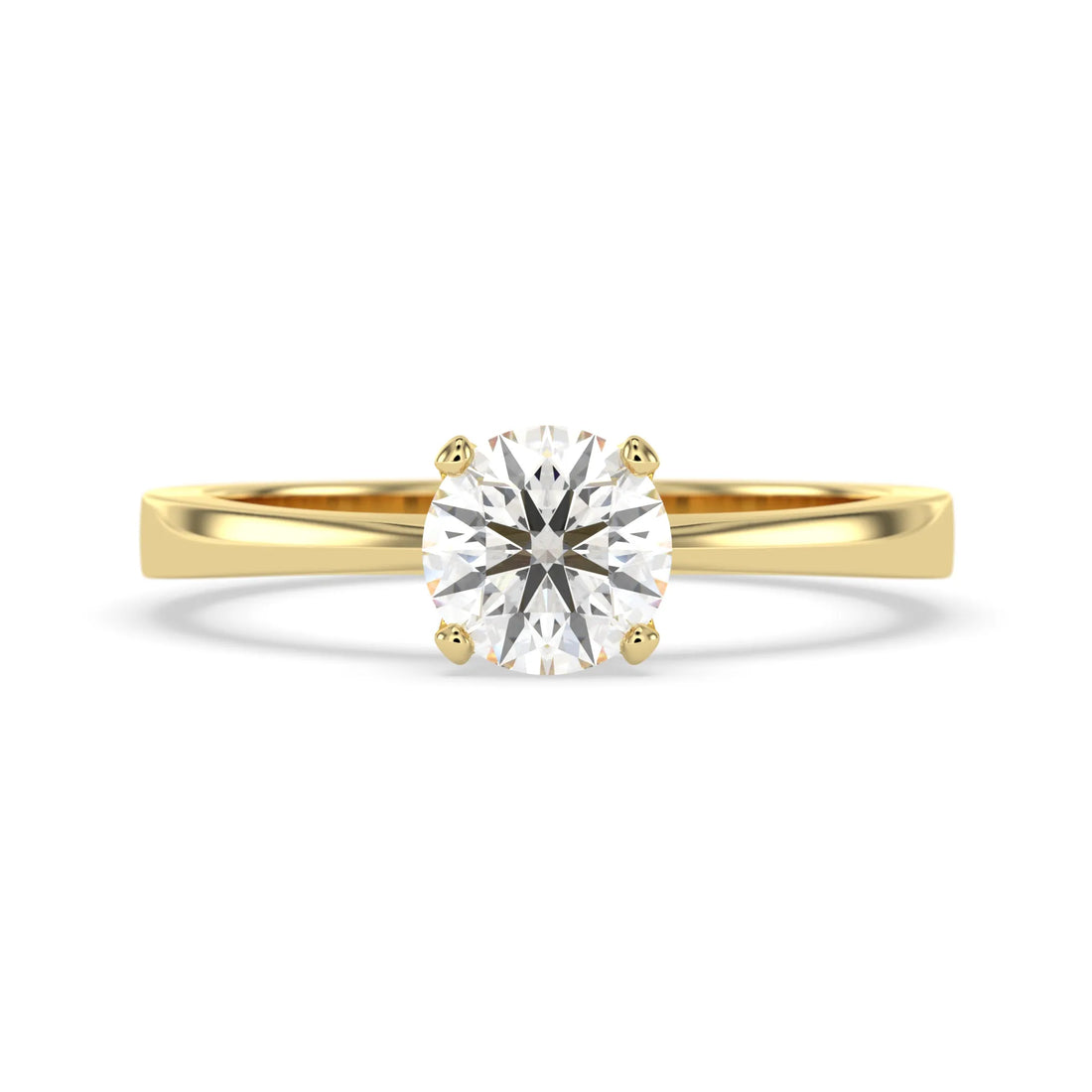 1 carat round lab grown diamond solitaire engagement ring