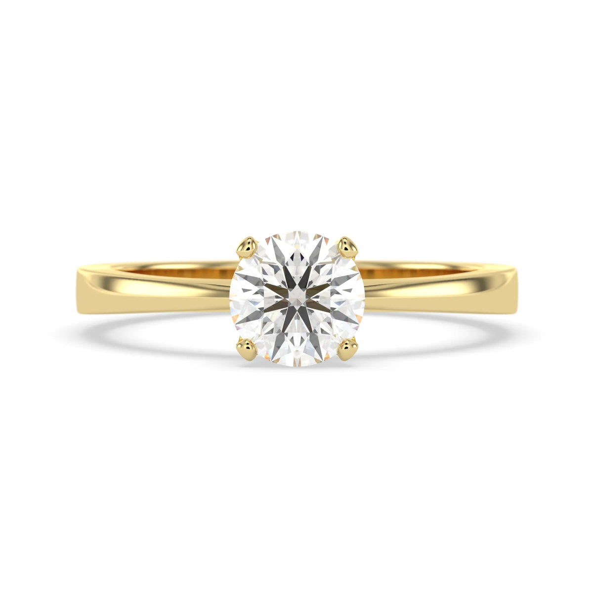 1 carat round lab grown diamond solitaire engagement ring