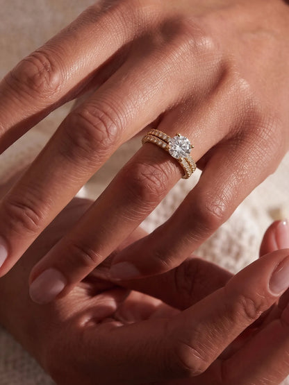 1.5 Carat Round Cut Lab Grown Diamond Bridal Ring Set