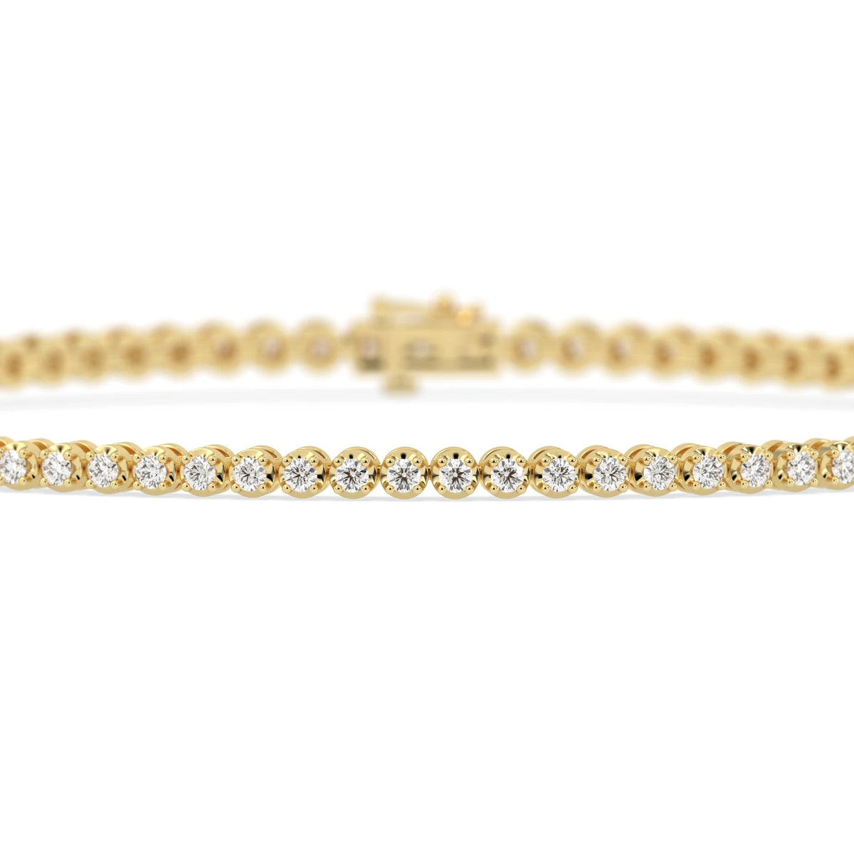 0.9 CTW Petite Four-Prong Round Lab Grown Diamond Tennis Bracelet - View 2