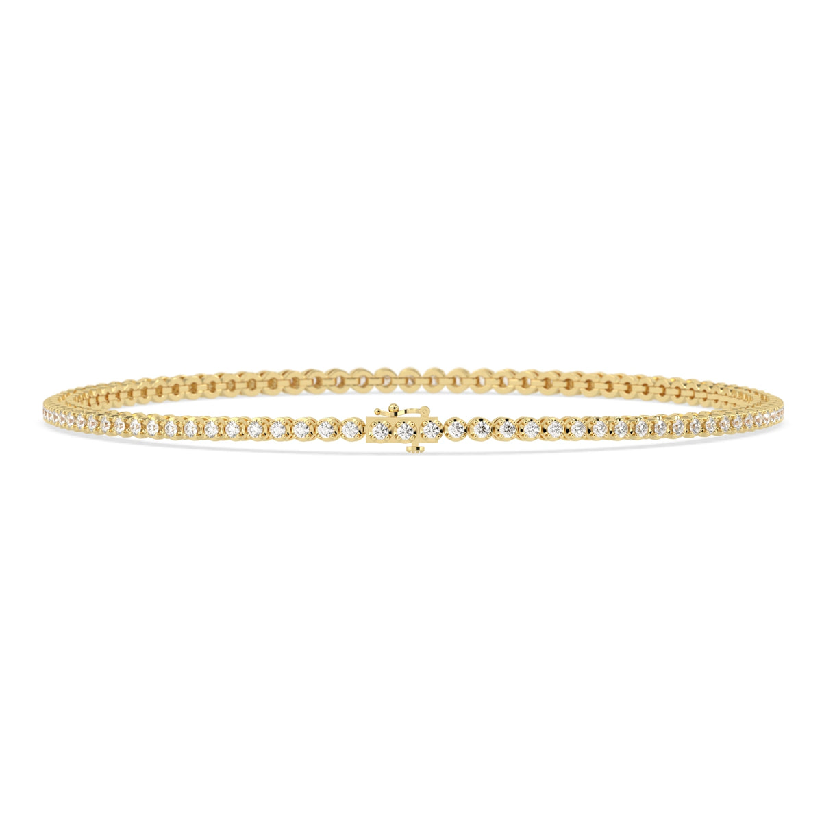 0.9 CTW Petite Four-Prong Round Lab Grown Diamond Tennis Bracelet - View 3