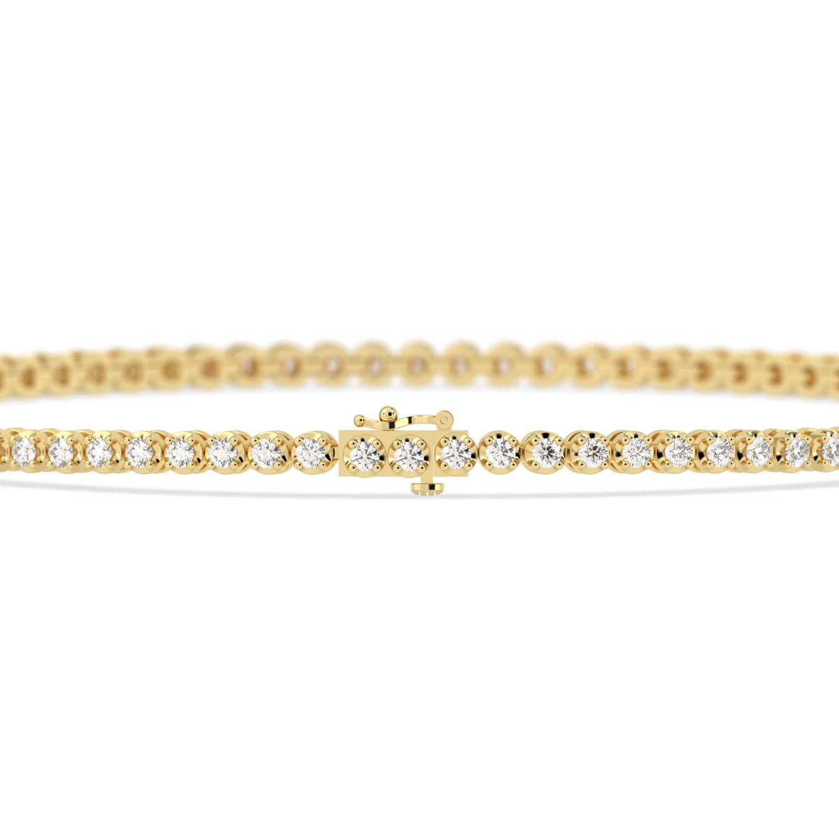 0.9 CTW Petite Four-Prong Round Lab Grown Diamond Tennis Bracelet - View 4
