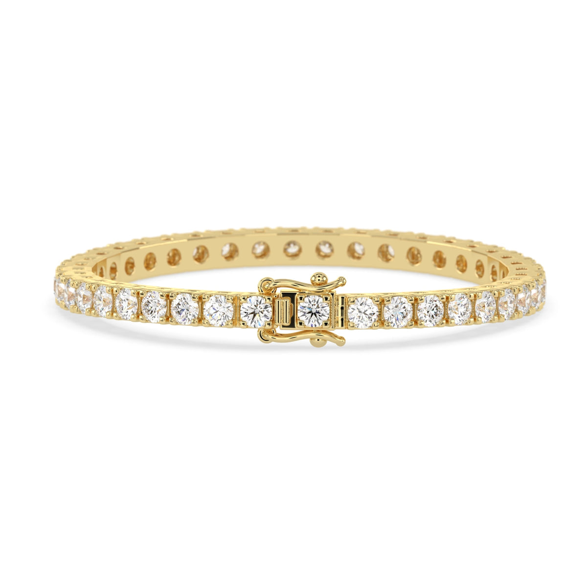 10 CTW Four-Prong Round Lab Grown Diamond Tennis Bracelet - View 3