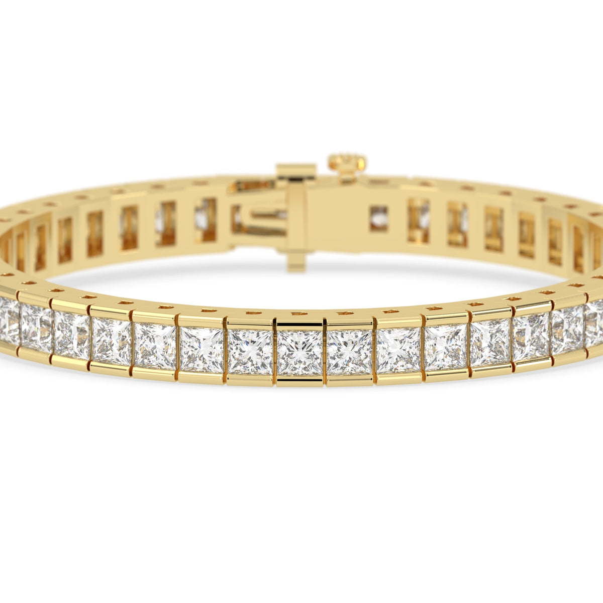 18 CTW Half Bezel Princess Cut Lab Grown Diamond Tennis Bracelet - View 2