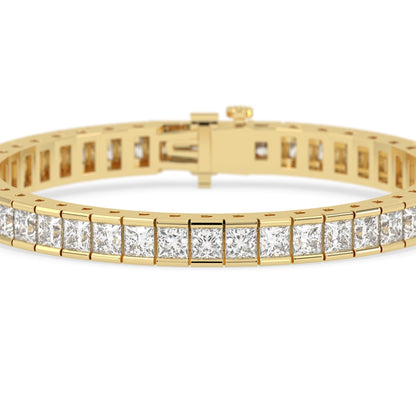 18 CTW Half Bezel Princess Cut Lab Grown Diamond Tennis Bracelet - View 2