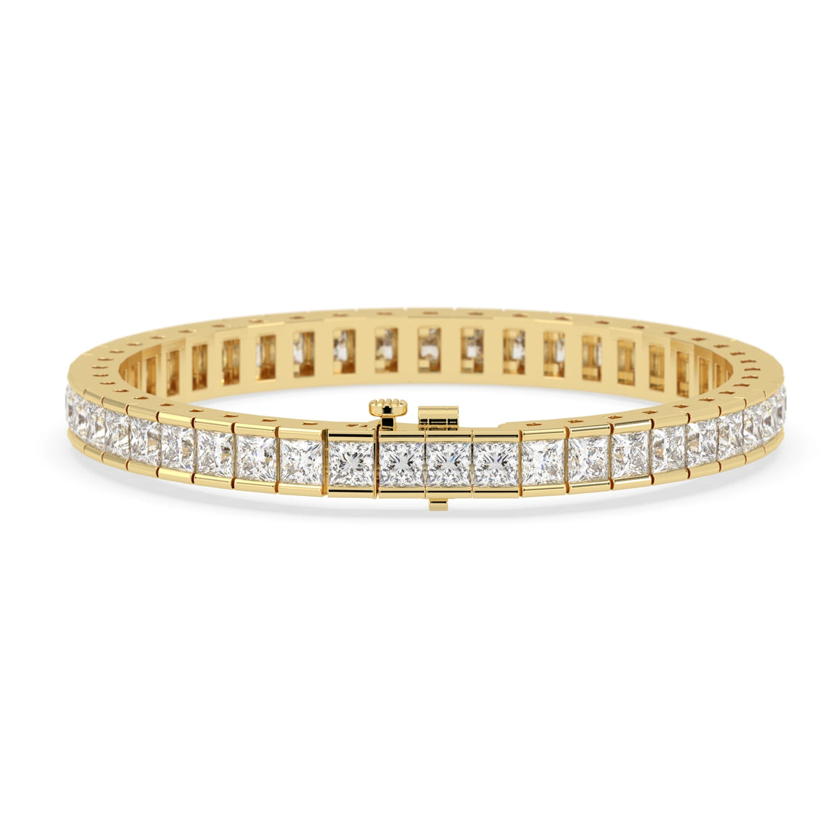 18 CTW Half Bezel Princess Cut Lab Grown Diamond Tennis Bracelet - View 3