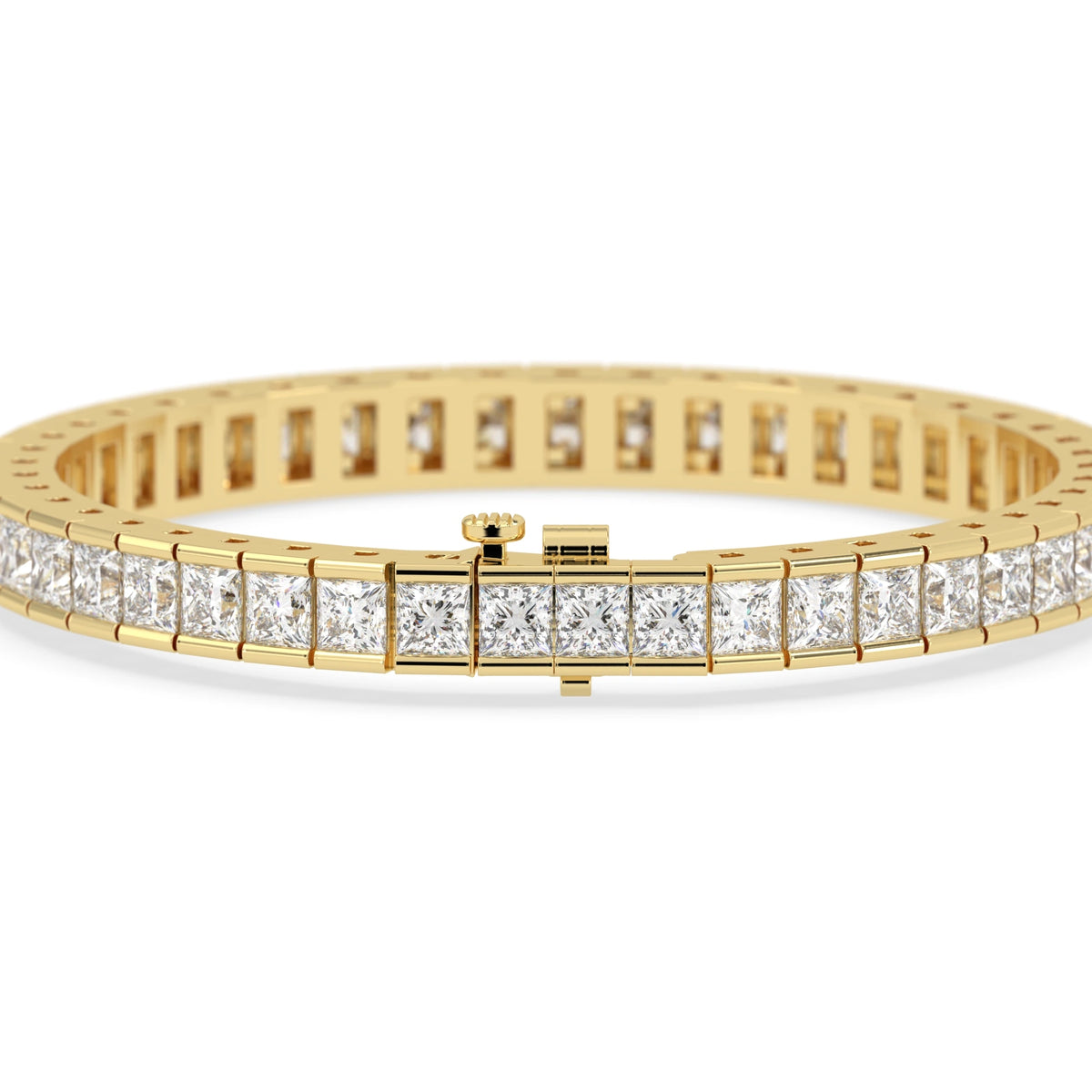 18 CTW Half Bezel Princess Cut Lab Grown Diamond Tennis Bracelet - View 4
