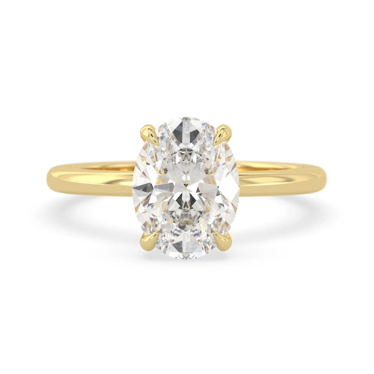 2 Carat Oval Cut Lab Grown Diamond Solitaire Engagement Ring