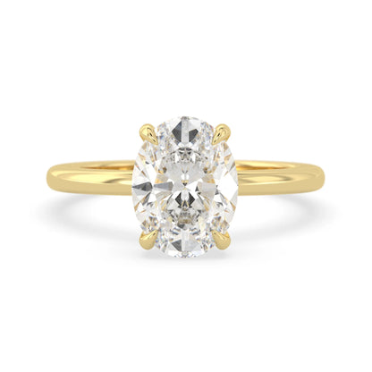 2 Carat Oval Cut Lab Grown Diamond Solitaire Engagement Ring