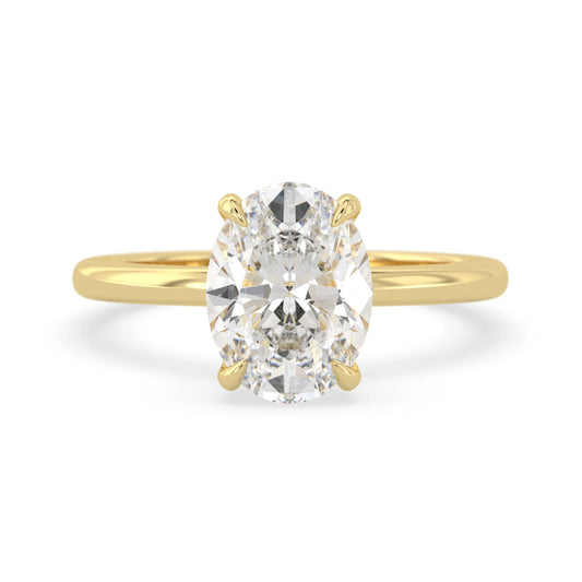2 Carat Oval Cut Lab Grown Diamond Solitaire Engagement Ring