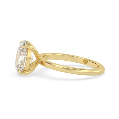 2 Carat Oval Cut Lab Grown Diamond Solitaire Engagement Ring