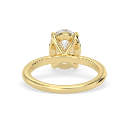 2 Carat Oval Cut Lab Grown Diamond Solitaire Engagement Ring