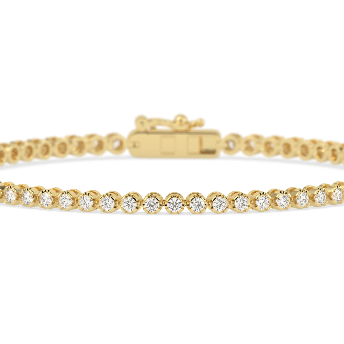 2 CTW Dainty Minimalist Round Lab Grown Diamond Tennis Bracelet - View 2