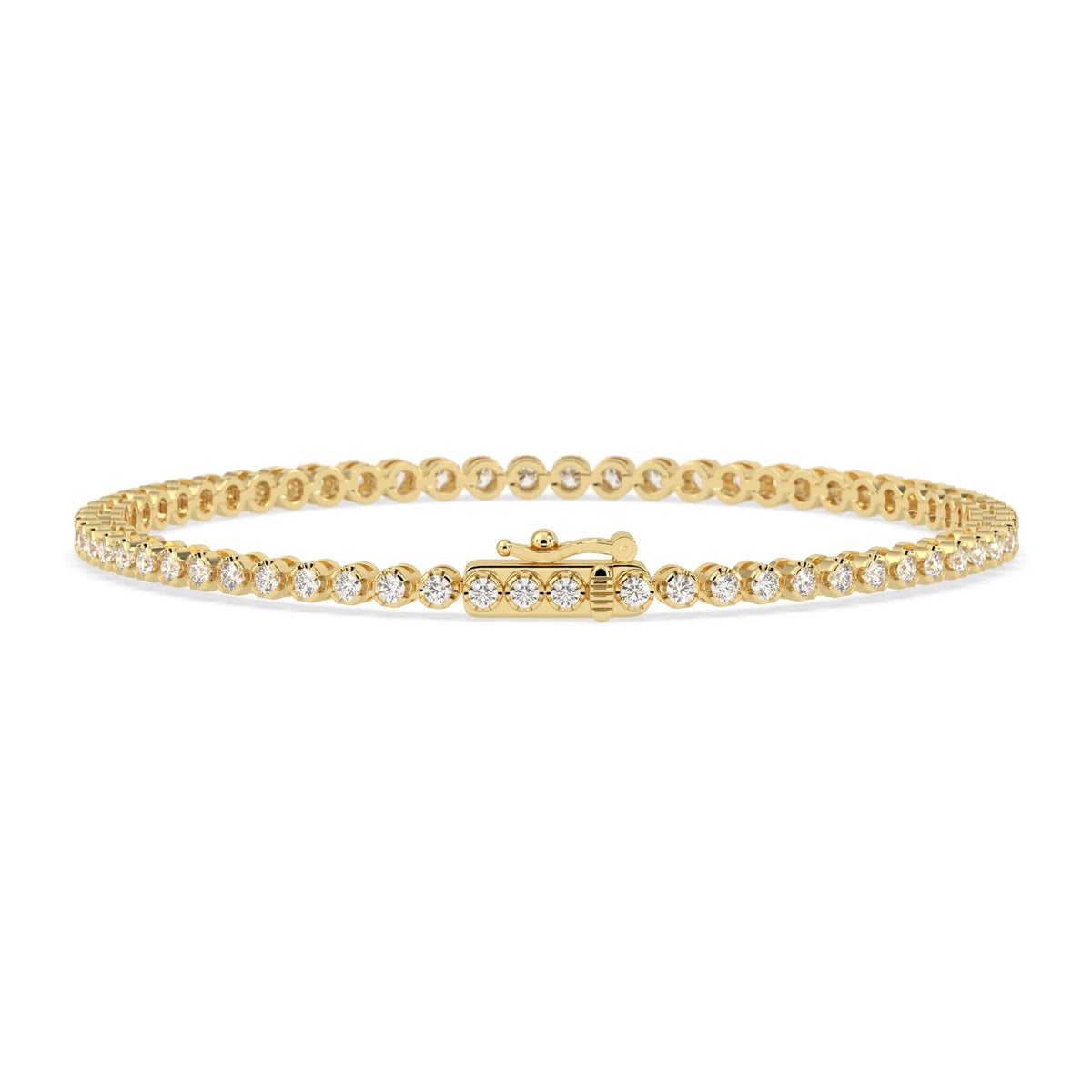 2 CTW Dainty Minimalist Round Lab Grown Diamond Tennis Bracelet - View 3