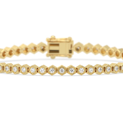 2 CTW Heavy-Link Round Lab Grown Diamond Tennis Bracelet - View 2