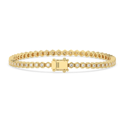 2 CTW Heavy-Link Round Lab Grown Diamond Tennis Bracelet - View 3