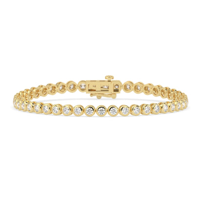3 CTW Modern Bezel-Set Round Lab Grown Diamond Tennis Bracelet
