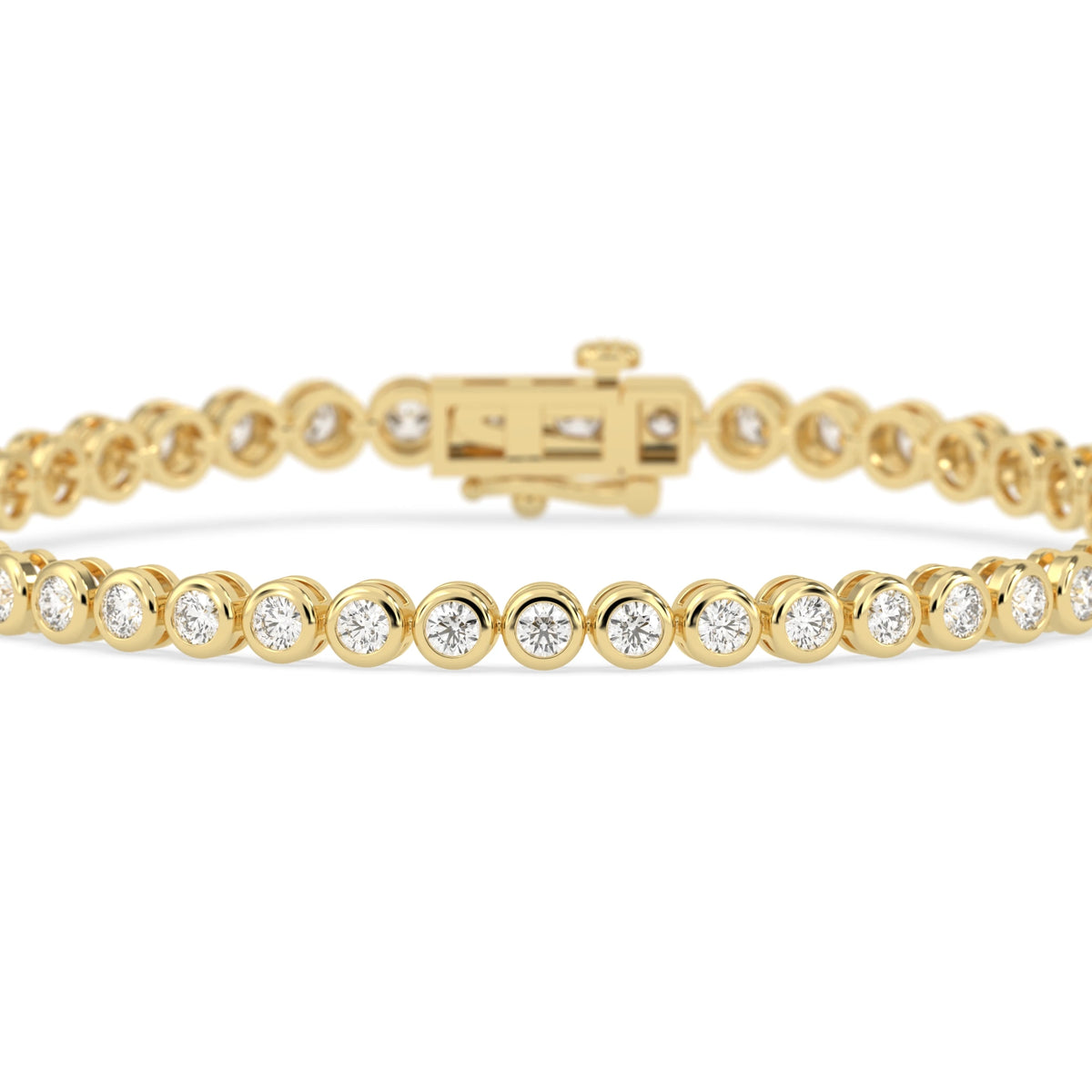 3 CTW Modern Bezel-Set Round Lab Grown Diamond Tennis Bracelet - View 2
