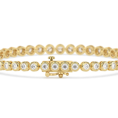 3 CTW Modern Bezel-Set Round Lab Grown Diamond Tennis Bracelet - View 4