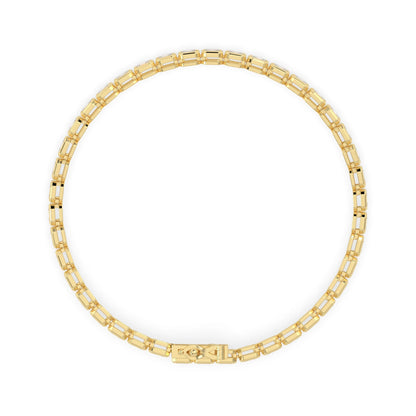 4 CTW Bezel-Set Emerald Cut Lab Grown Diamond Tennis Bracelet - View 5