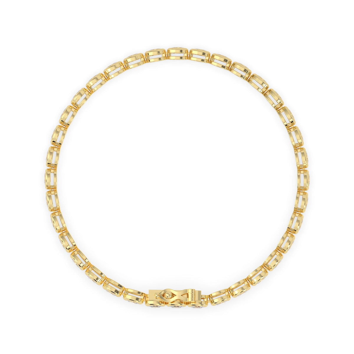 4 CTW Bezel-Set Oval Cut Lab Grown Diamond Tennis Bracelet - View 5