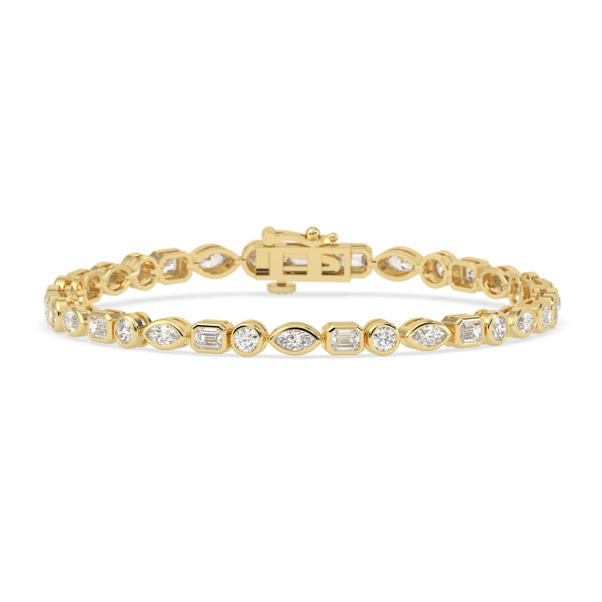 4 CTW Modern Bezel-Set Round Lab Grown Diamond Tennis Bracelet