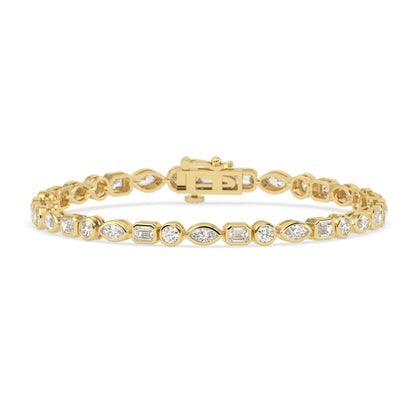 4 CTW Modern Bezel-Set Round Lab Grown Diamond Tennis Bracelet