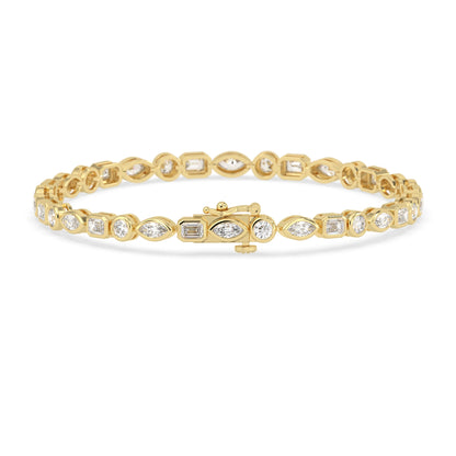 4 CTW Modern Bezel-Set Round Lab Grown Diamond Tennis Bracelet - View 3